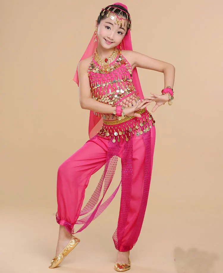 Детские костюмы для танца живота девочек комплект индийская одежда выступления