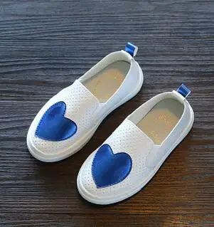 blue Новые детские для маленьких девочек Дети Slip-On кроссовки обувь для девочек белый цветочный школьная обувь полые Повседневное кроссовки 24 - Цвет: blue
