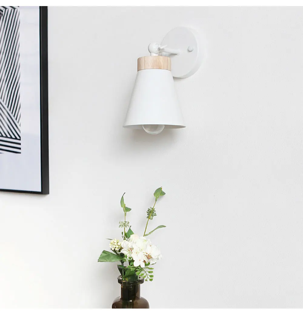 Nordic Adjustable Wall Lamp Modern Wood Wall Sconce Light for Bedroom Bedside Bathroom Lamp Indoor Home Decor Light Fixtures