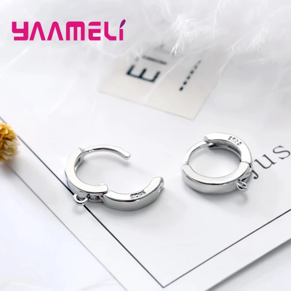 Женские и мужские серьги Huggie простые круглые из стерлингового серебра 925 пробы в