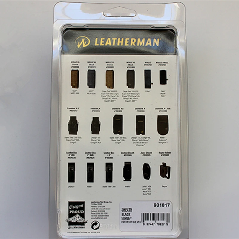 LEATHERMAN-Высококачественная кожаная оболочка с карманами для мультитулов, подходит для 4," инструментов-черный