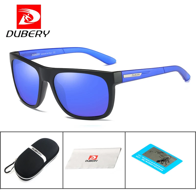 

DUBERY Brand Design Polarized Sunglasses Men Driver Shades Male Sun Glasses for Men Summer Mirror Square Oculos UV400 with Box