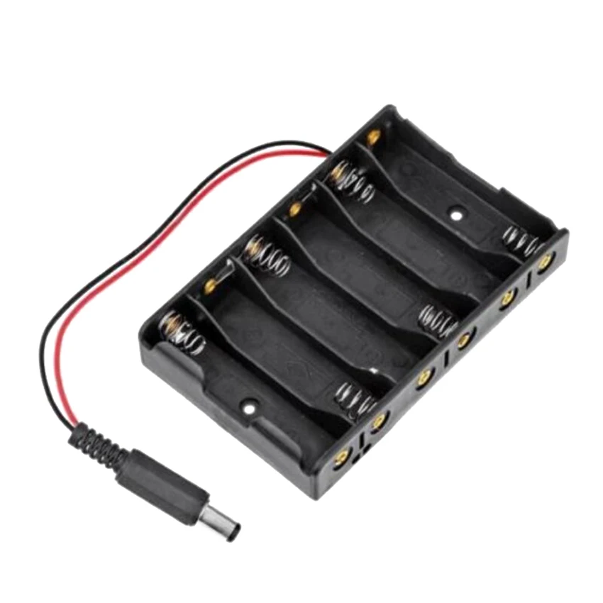 6 х АА батарея чехол держатель для хранения с DC2.1 разъем питания Arduino Diy банк IqosBattery