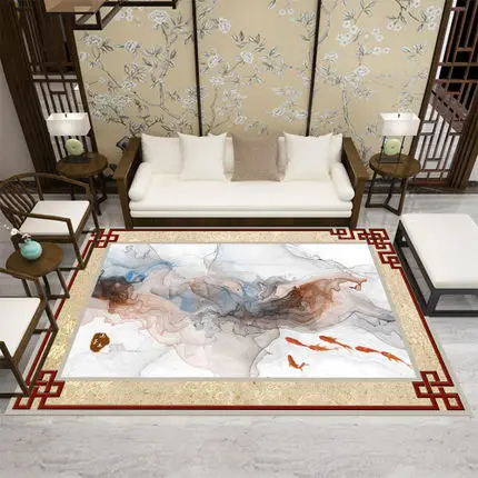 Traditional Chinese Modern Living Room 3D Carpet Bedroom Bedside Rectangular Rugs Sofa Coffee Table Mat Study Room Home Accessor