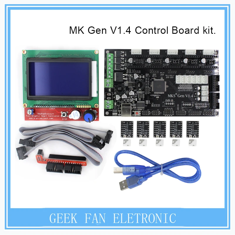 BIQU MKS Gen V1.4 3D printer kit with RepRap board + 5PCS TMC2100 Driver/DRV8825/A4988+ 12864 Graphic LCD | Компьютеры и офис