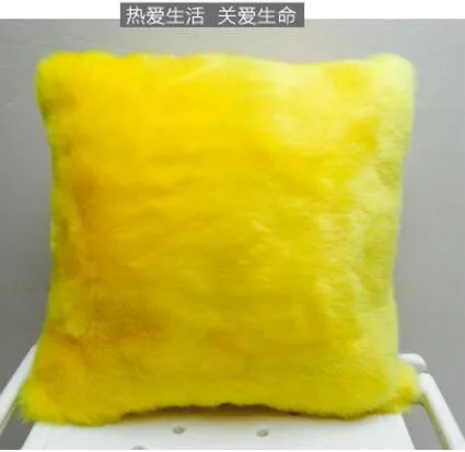 

Imitation rabbit fur cushion cover yellow pillow case throw pillow cover decorative waist pillowcase decorative