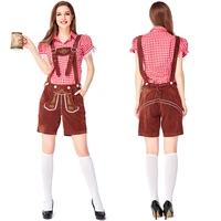german traditional pink oktoberfest couple costumes european and american bar overalls alpine costumes adult women