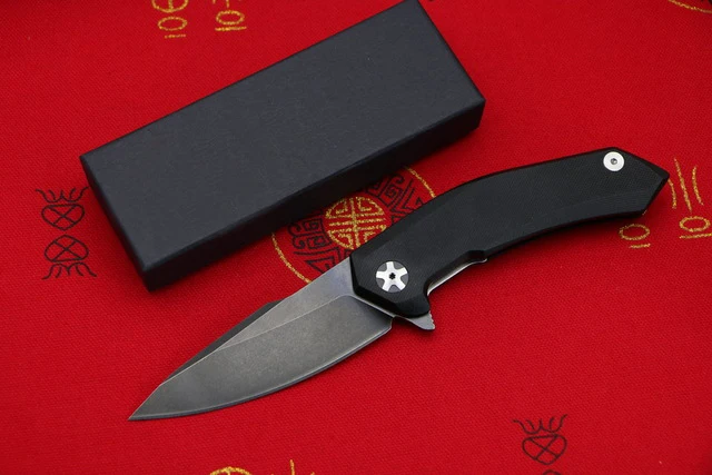 LOVOCOO высокое качество ZT0095 Флиппер складной нож 9CR18MOV лезвие G10 ручка Открытый Отдых Охота Карманные Ножи EDC инструменты - Цвет: black