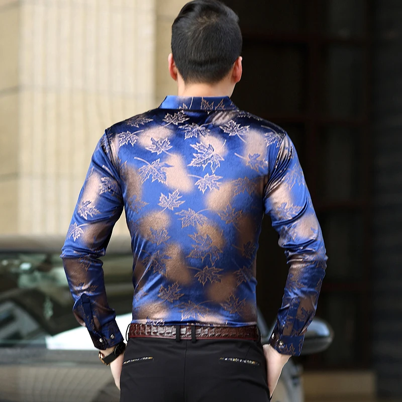 Мужская бархатная рубашка с длинным рукавом весна осень|long sleeve dress shirts|dress shirtmens