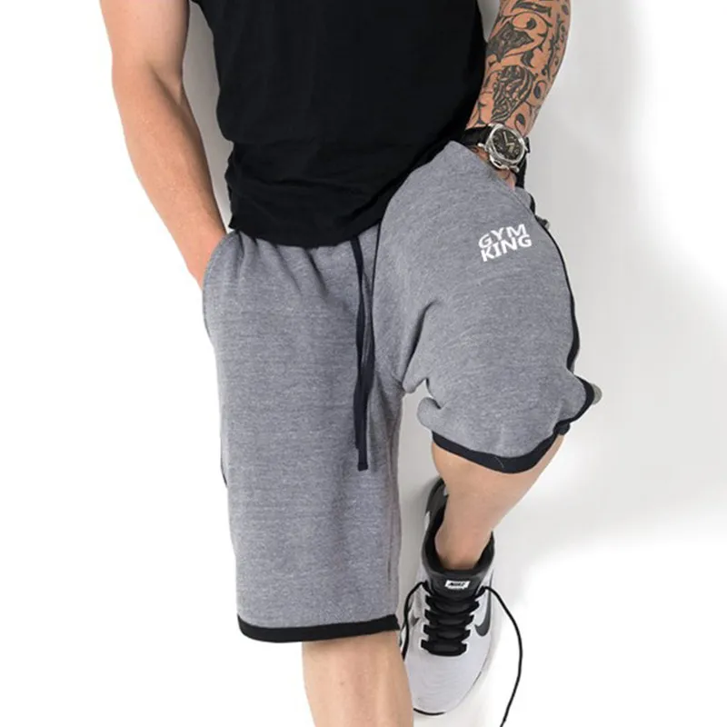 

Men Gym Training Loose Cotton Shorts Running Jogging Outdoor Sports Fitness Sweatpants Male Workout Brand short pants Sportswear