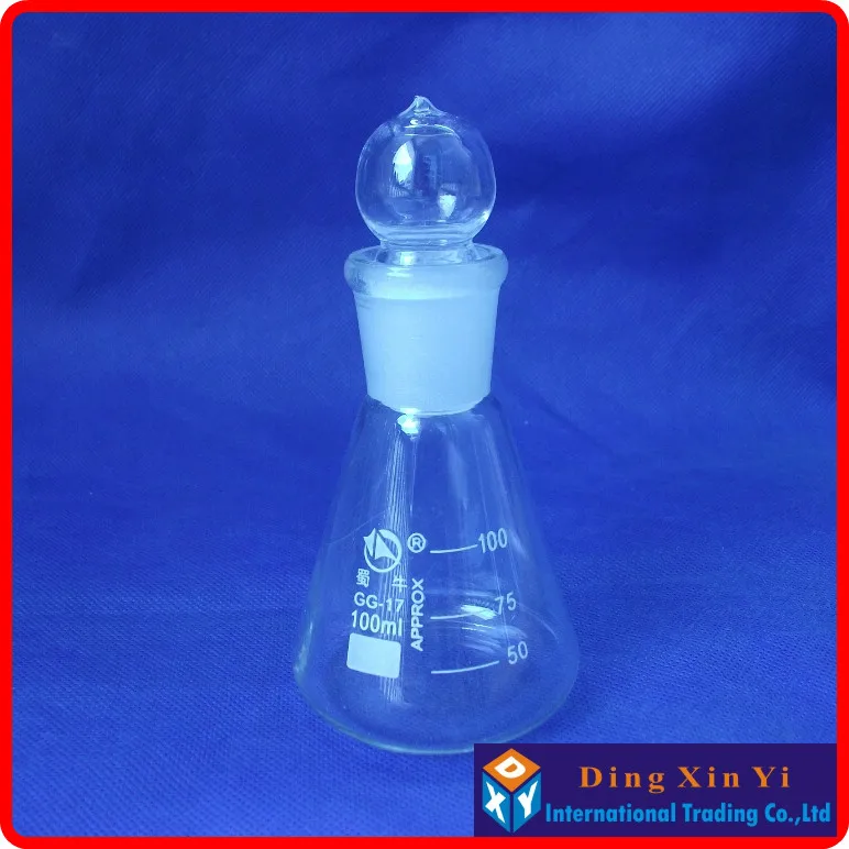 Коническая колба (4 шт./лот) 100 мл с пробкой коническая заземляющей стеклянной