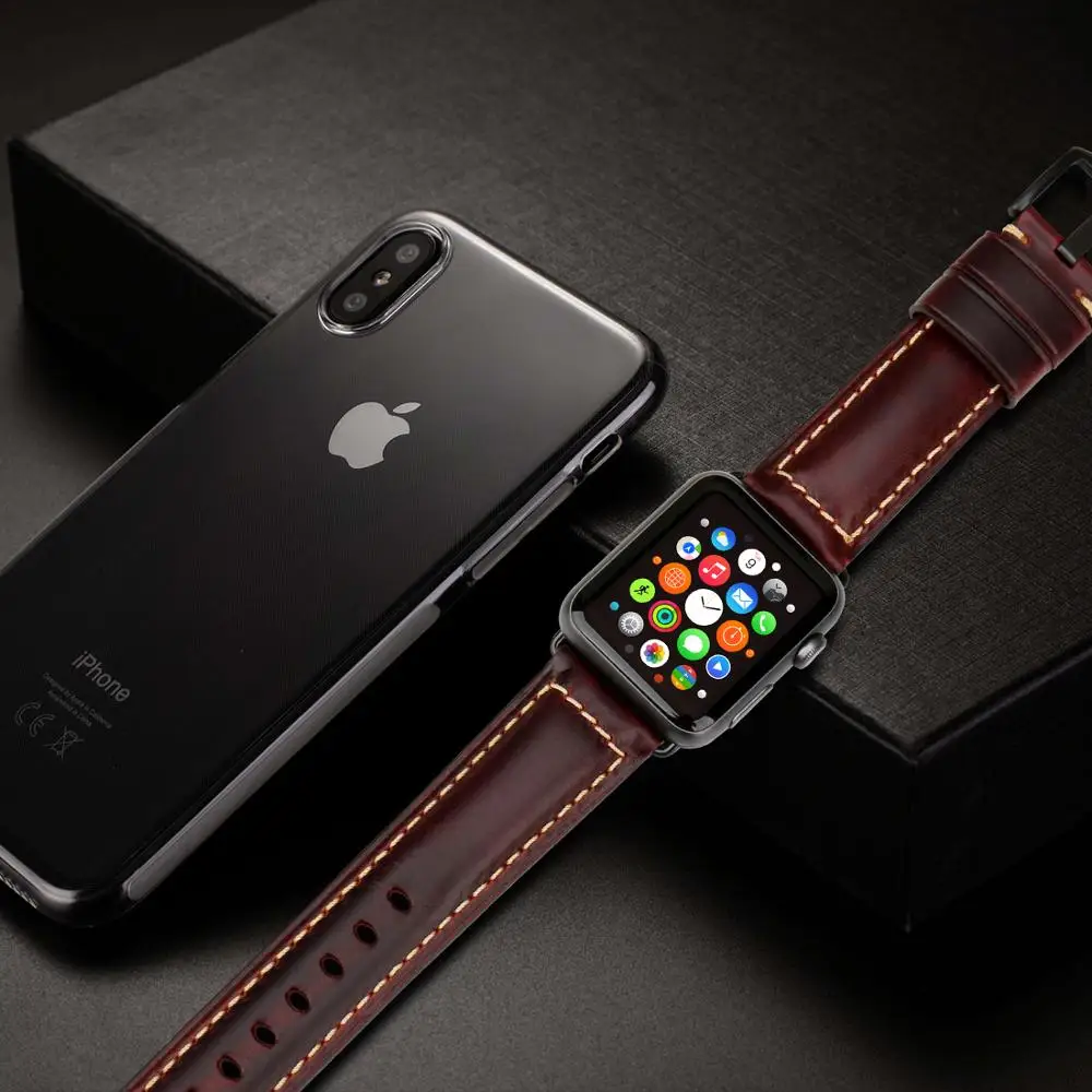 Фото Ремешок из натуральной кожи для Apple Watch Series 5 4 3 2 1, 42 мм 38 мм №4