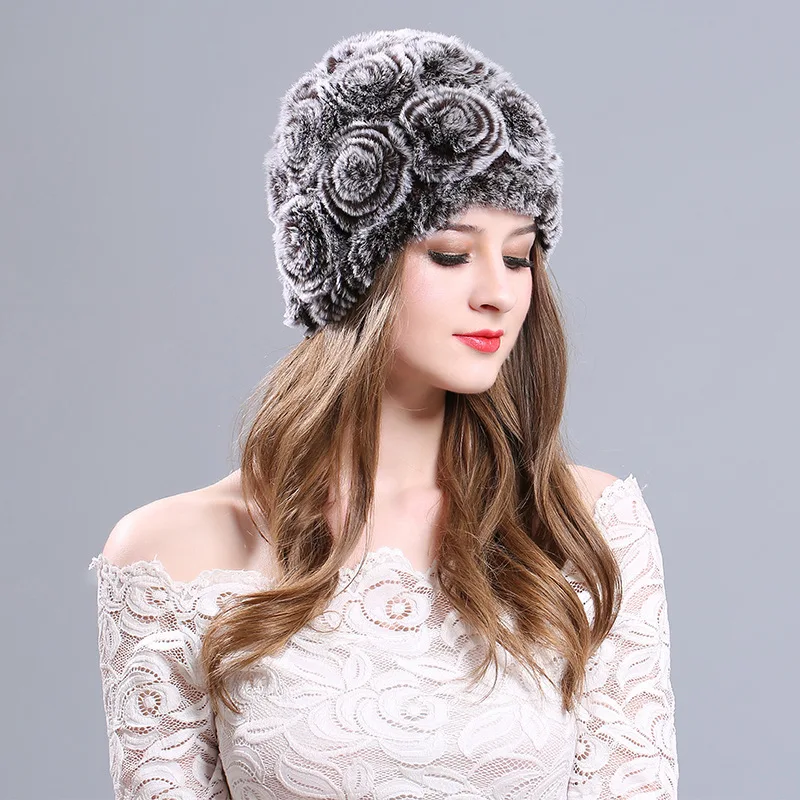 

Women Autumn Winter Beanies Hat Ladies New Rabbit Hair Warm Skullies Cap Female Casual Fur Fashion Russian Thicken Caps H7046