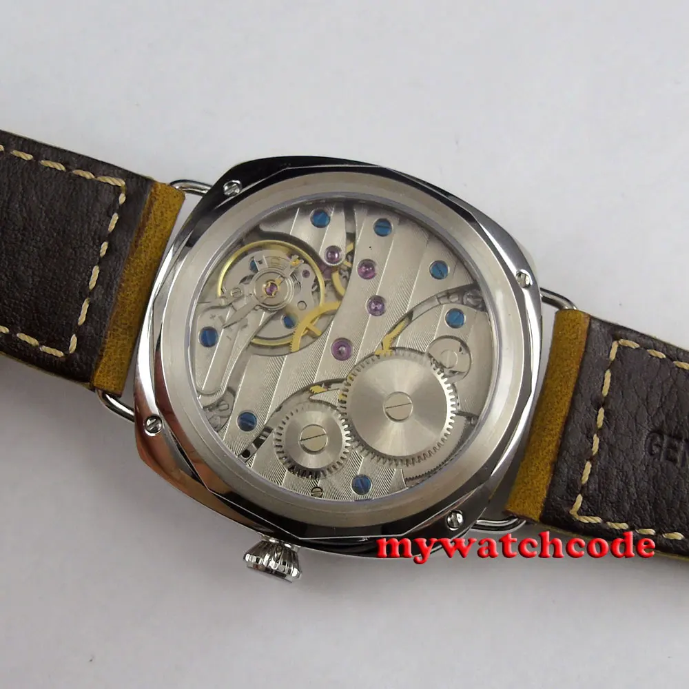 47 мм парнис черный циферблат синий рук шея лебедя азиатский 6497 рука обмотки