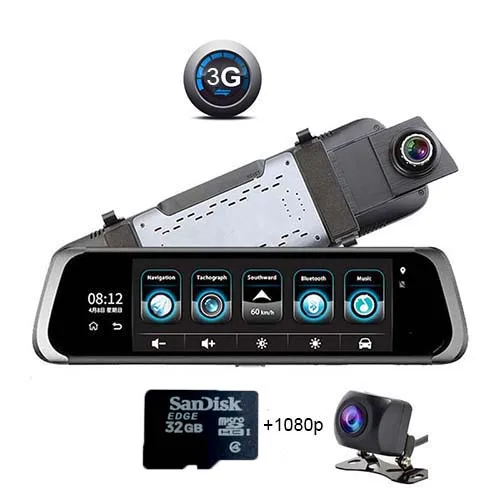 ANSTAR 3G/4G Автомобильный видеорегистратор 1" ips поток зеркало заднего вида FHD 1920x1080P Dash Cam камера dashcam ADAS видео рекордер дает 32G TF - Название цвета: 3G