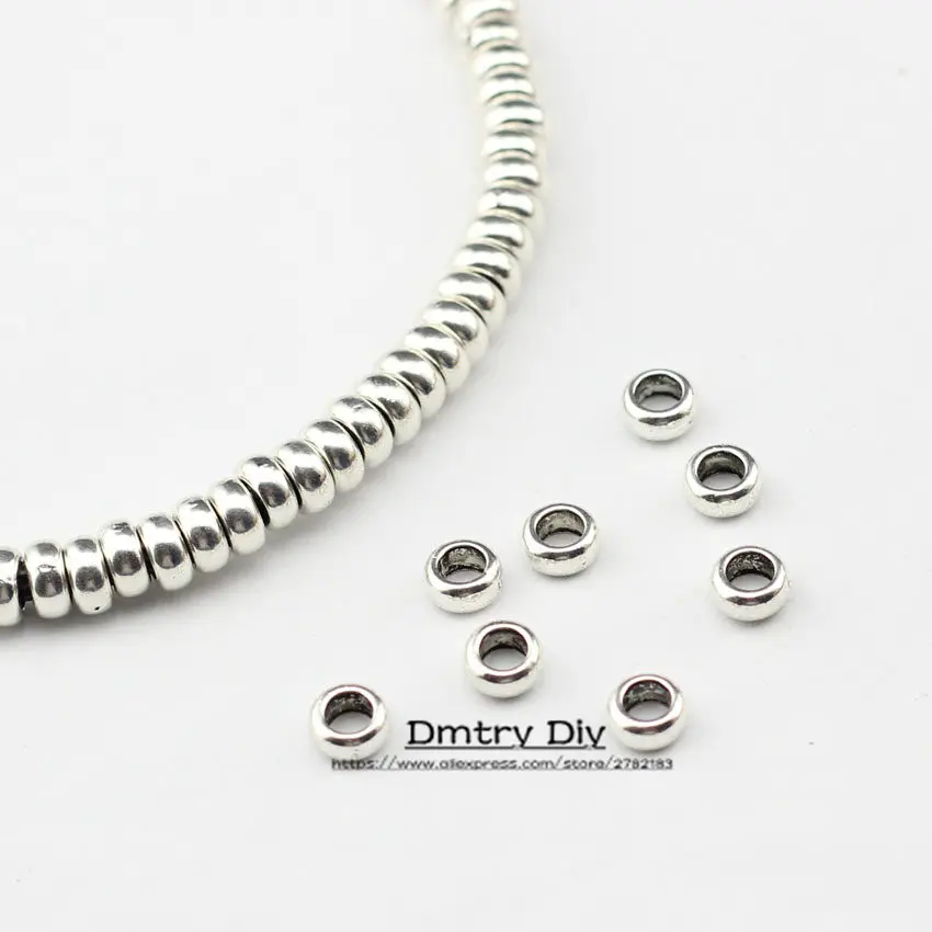 Dmtry 50 г/лот античные серебряные подвески с большим отверстием DIY бусы ожерелье