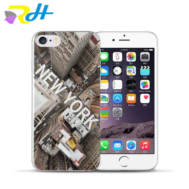 Наклейки Нью Йорк стрит чехол серии для iPhone 6 S плюс 5 5S SE 7 8 X Coque Etui прозрачный
