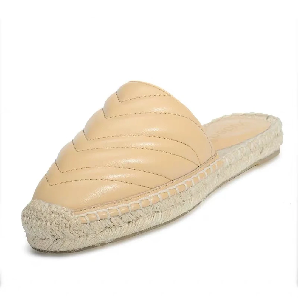 Women's Shoes Casual Genuine Leather Hot sell Ladies Flats Espadrille Comfortable Ballet Mules Female Slippers | Обувь