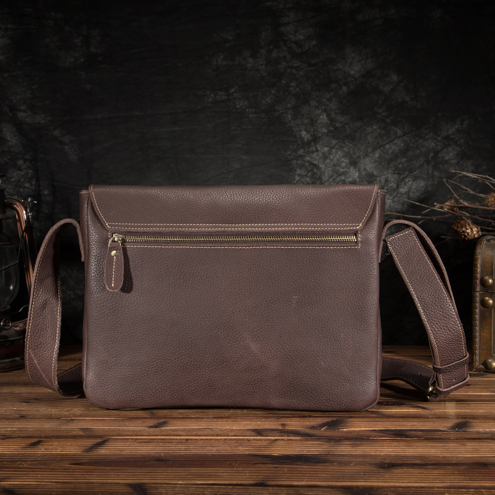 Портфель мужской из кожи Крейзи Хорс дизайнерский Повседневный мессенджер на