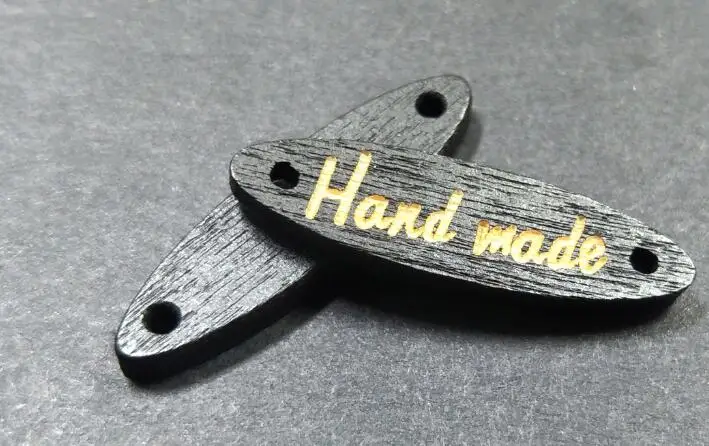 Смешанные цвета, 100 шт, 2 отверстия, этикетки для использования "Hand made", деревянные пуговицы, сделай сам, декоративные поделки, скрапбукинг - Цвет: 4