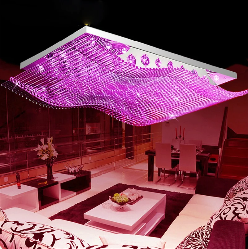 Роскошные 4 цвета гладко светодиодные лампы k9 кристалл современной площади