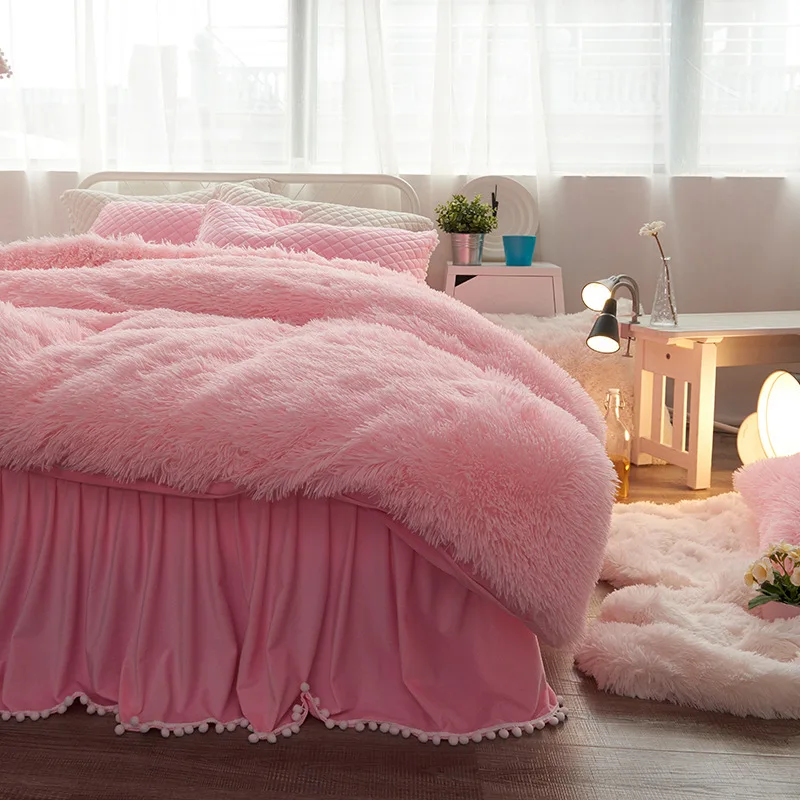 Зимний стиль супер теплый мягкий зимний утолщенный плюшевый Комплект
