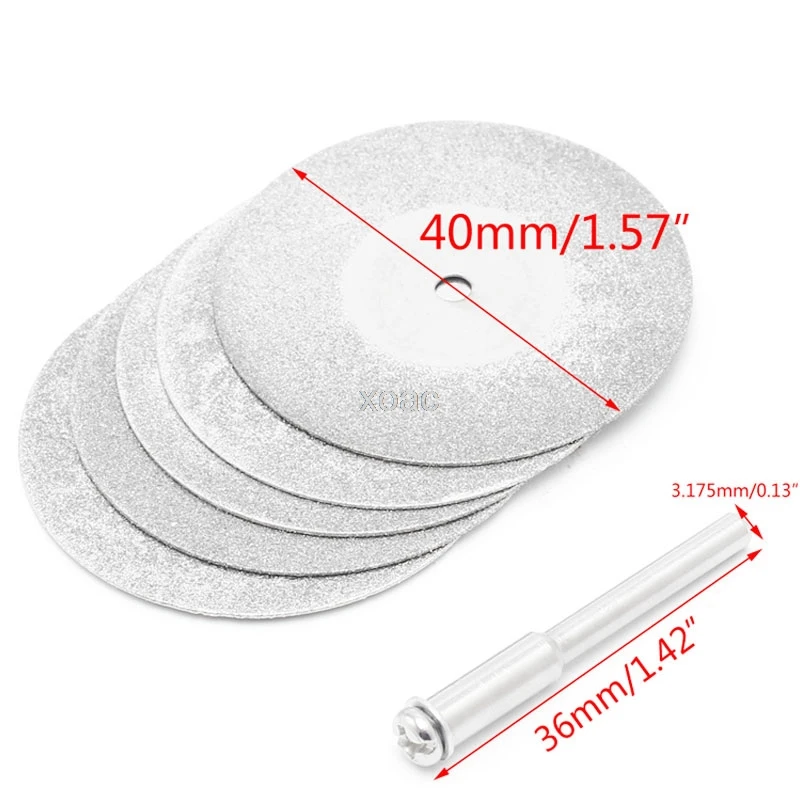 40mm 5 шт./лот, аксессуары для Dremel, алмазная шлифовальная пила, циркулярный режущий диск, Dremel, роторный инструмент, алмазные диски M12 Dropship - Наружный диаметр: 40mm
