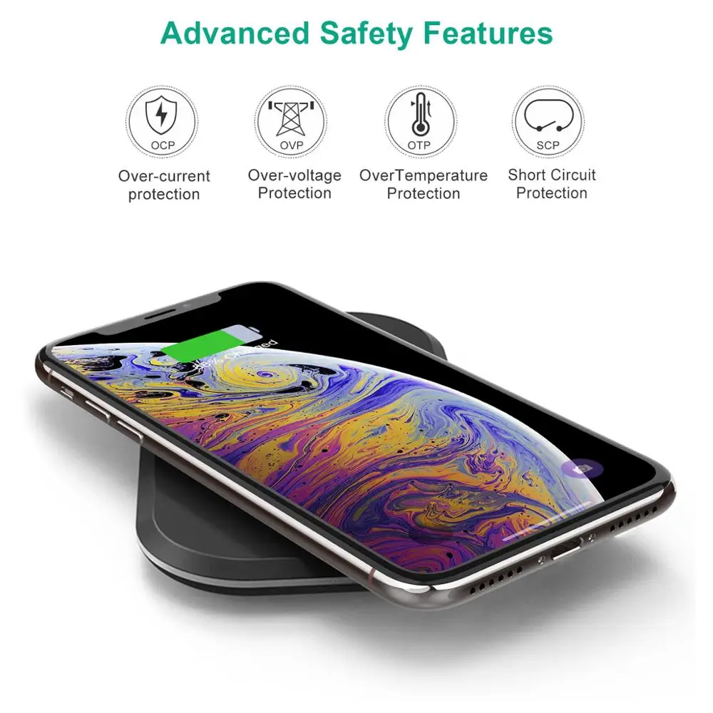 CHOETECH 3 катушки 10 Вт Qi Быстрое беспроводное зарядное устройство для Samsung S8 S9 S10 iPhone X