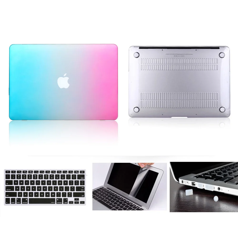 Для MacBook 11 жесткий чехол для Air Pro Reitna Touch Bar 12 13 15 + крышка клавиатуры защита экрана