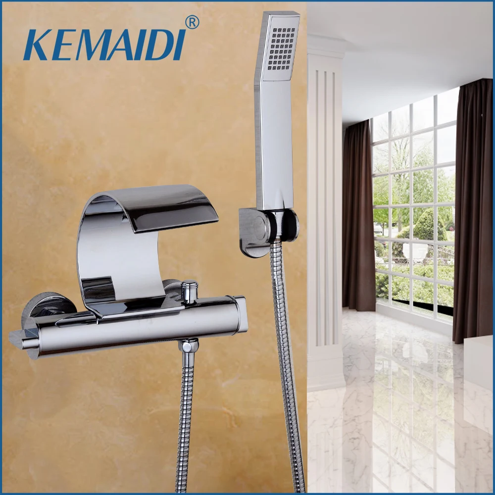 Набор смесителей для душа KEMADI настенный хромированный полированный Твердый