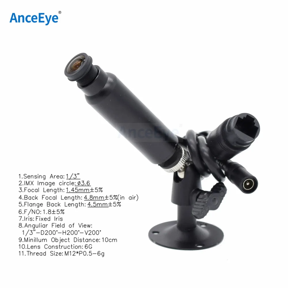 

AnceEye 1080p Factory Sell CCTV indoor Onvif P2P Miniature Bullet 180-degree panoramic wide-angle fisheye Bird Cage Pet Camera