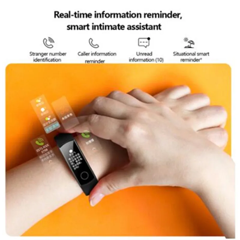 Оригинальные Смарт-часы huawei Honor Band 4, браслет Touchscree Amoled, цветной, 0,95 дюймов, Водонепроницаемый Фитнес-браслет, монитор сердечного ритма