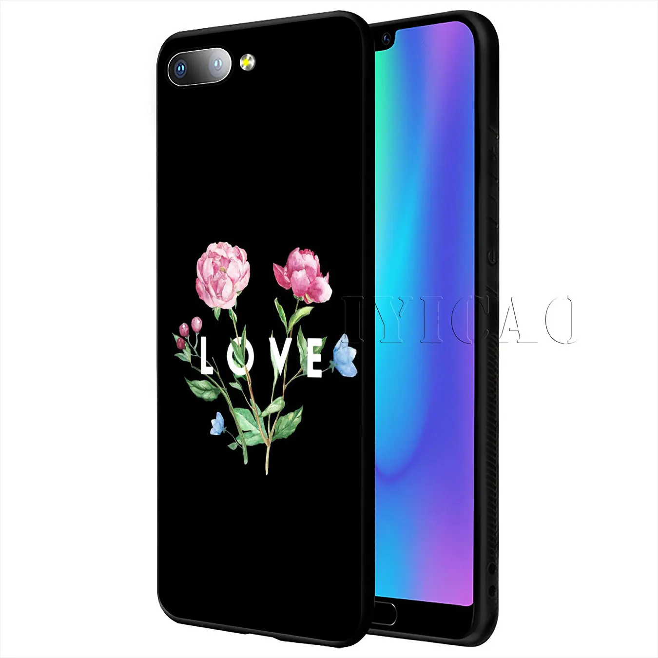 IYICAO Черный Розовый Мягкий силиконовый чехол для телефона Huawei Y9 Y7 Y6 Prime 2019 Honor 20 8C 8X 8