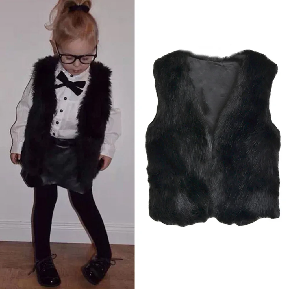 Детское пальто с мехом черные меховые для девочек детская зимняя теплая куртка
