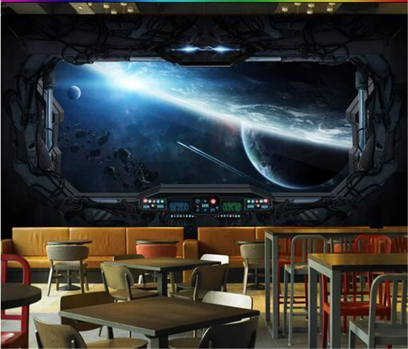 Пользовательские 3d фото обои личность космический корабль Ресторан фон