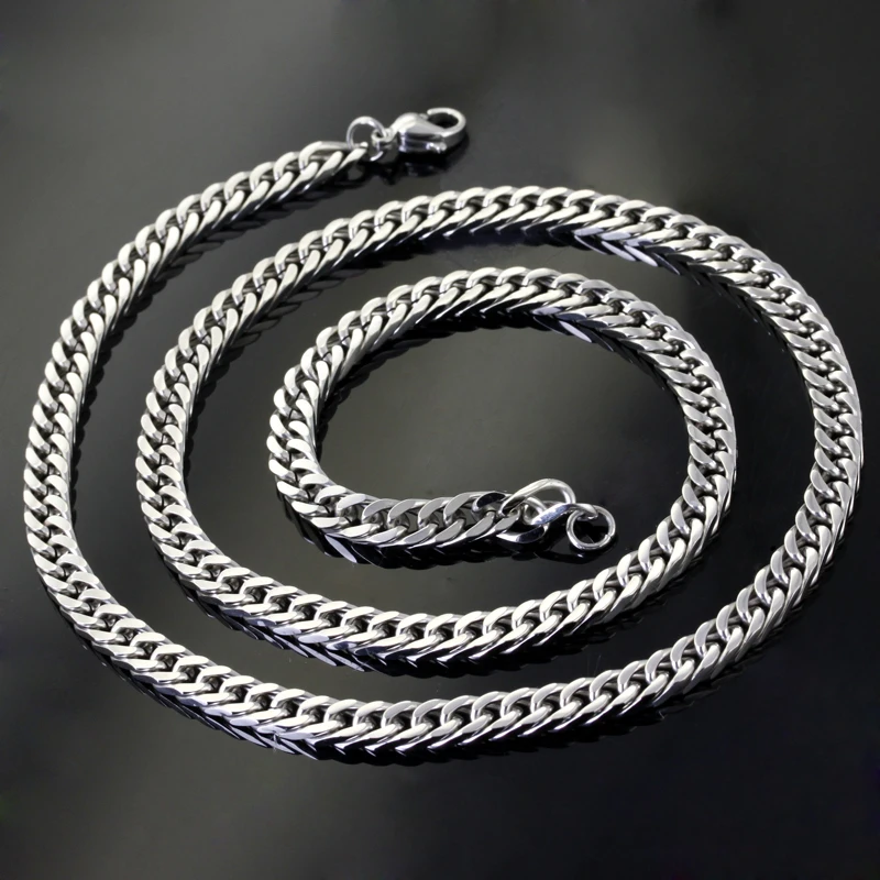 Оптом/В розницу! 60 см * 5 7 ММ 37 г Мода серебро Нержавеющая сталь корова мальчик цепь