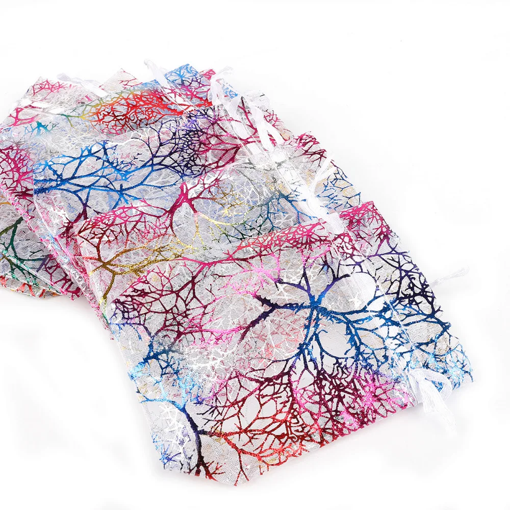10 шт оптом 7x 9/9x1 2/10x1 5/13x18cmDrawstring Organza Сумки ювелирные изделия упаковка сумки