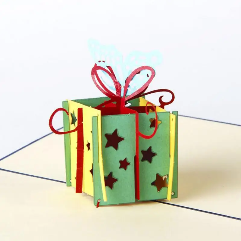 

5Pcs/lot Pop Up Paper Laser Cut Greeting Cards Creative Handmade Happy Birthday Christmas Anniversary Souvenirs Postcards