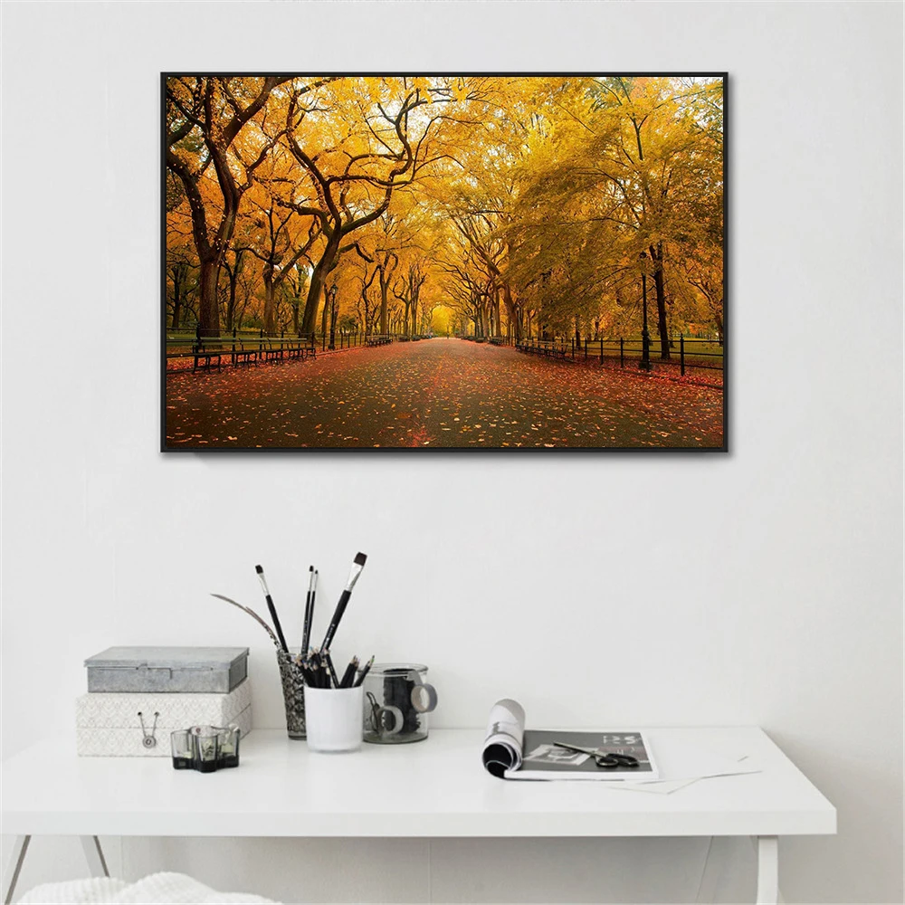 Холст искусство природные пейзажи дерево цветок живопись Осенний пейзаж