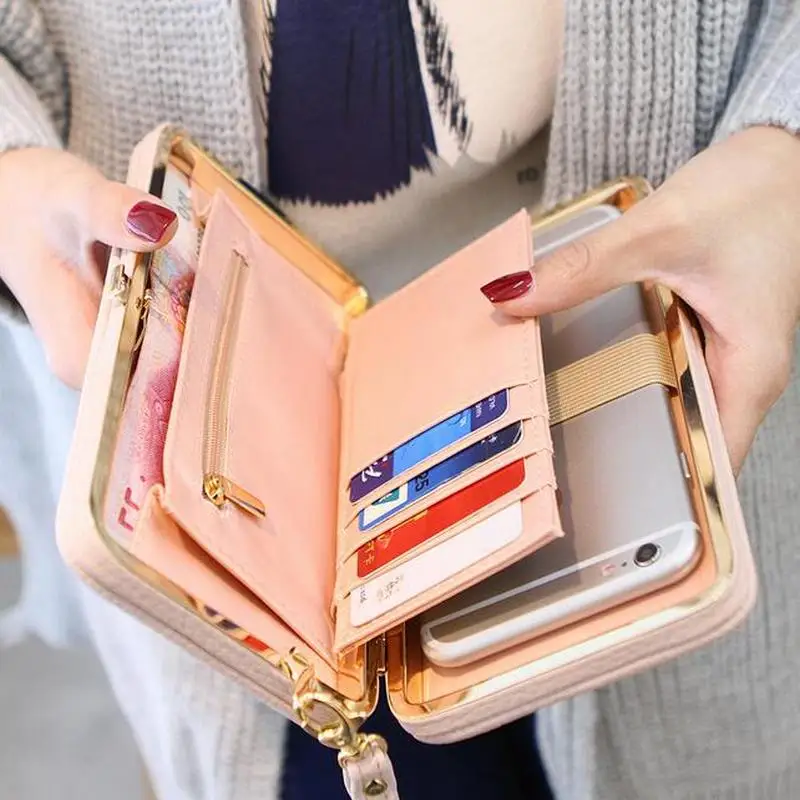 

Purse Phone Long Wallet Card Holders Cellphone Pocket Women Money Bag Clutch