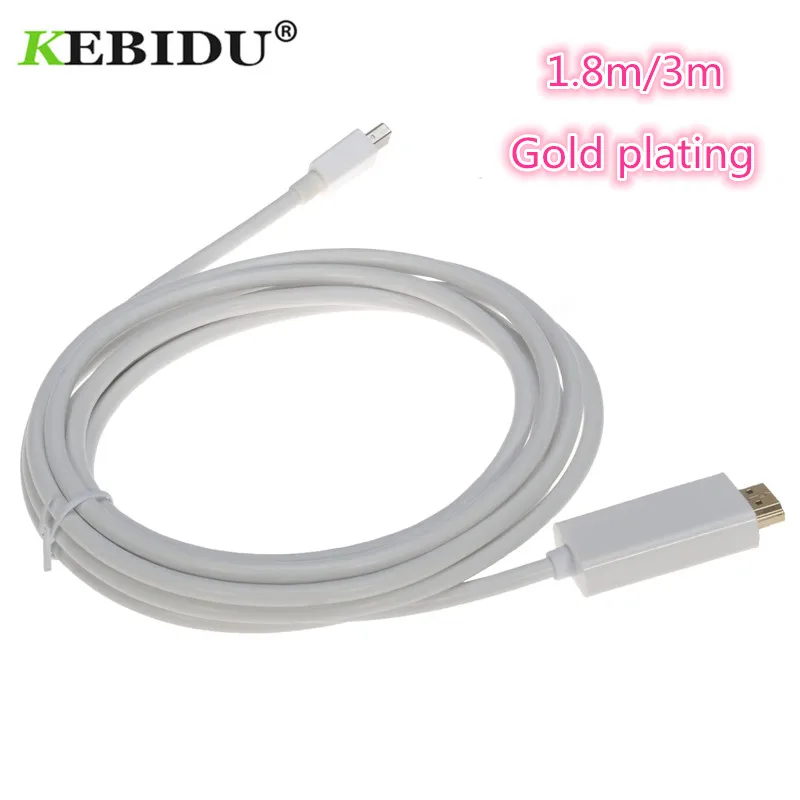 Кабель переходник kebidu Mini DP в HDMI совместимый с интерфейсом Thunderbolt 1 8 м 6