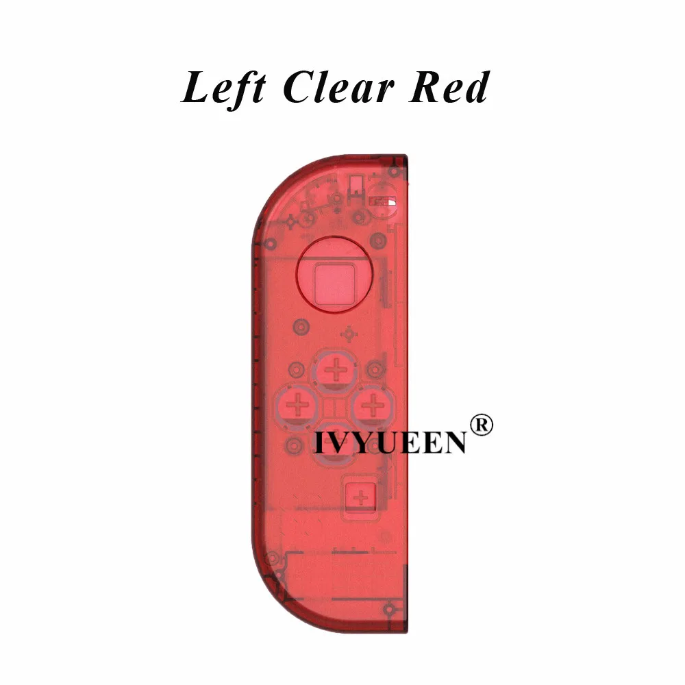 Left Clear Red IVYUEEN для Nintendo doswitch NS Joy Con контроллер прозрачный сменный корпус Корпус для Nitendo переключатель Joy-Con крышка - Цвет: Left Clear Red