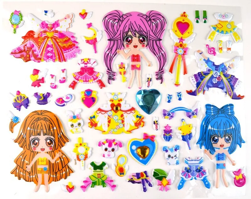 1 шт. 3D наклейки на одежду для девочек 20 см х 15 7 см|girls changing clothes|change clothes stickersstickers