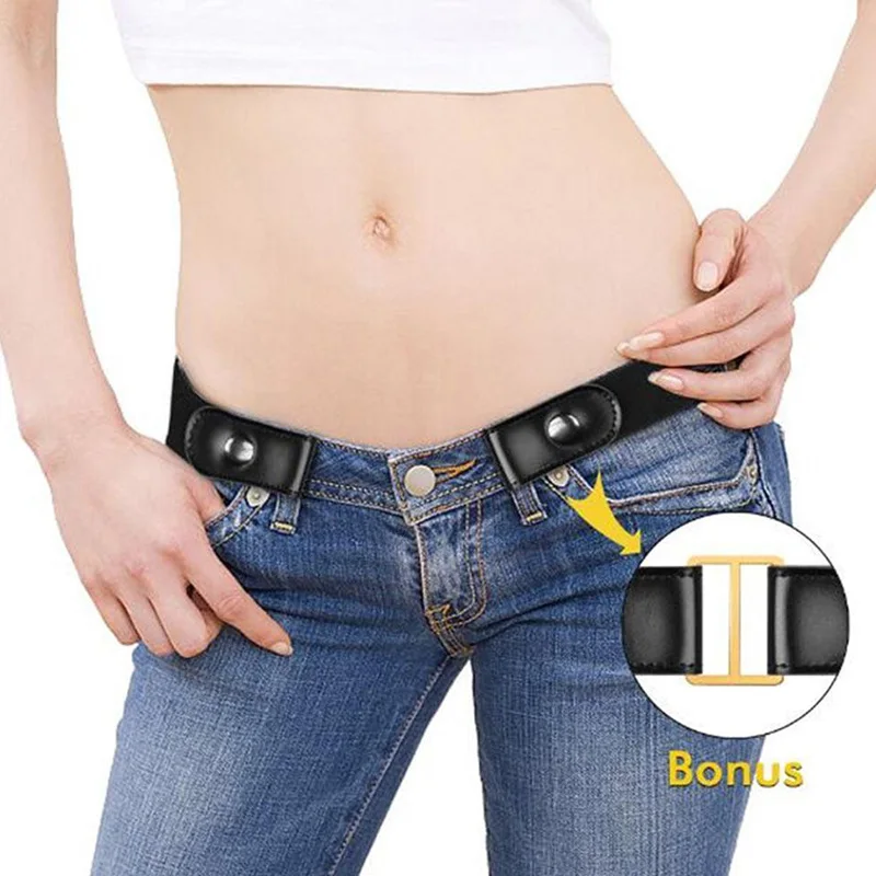 

Newly Buckle-Free Elastic Belt No Buckle Stretch Waist Belt for Jean Pants Dresses DO99