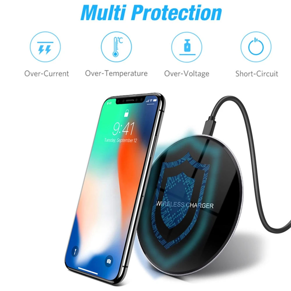 DCAE Беспроводное зарядное устройство для iPhone 8 X XS Max XR Qi Беспроводная зарядная