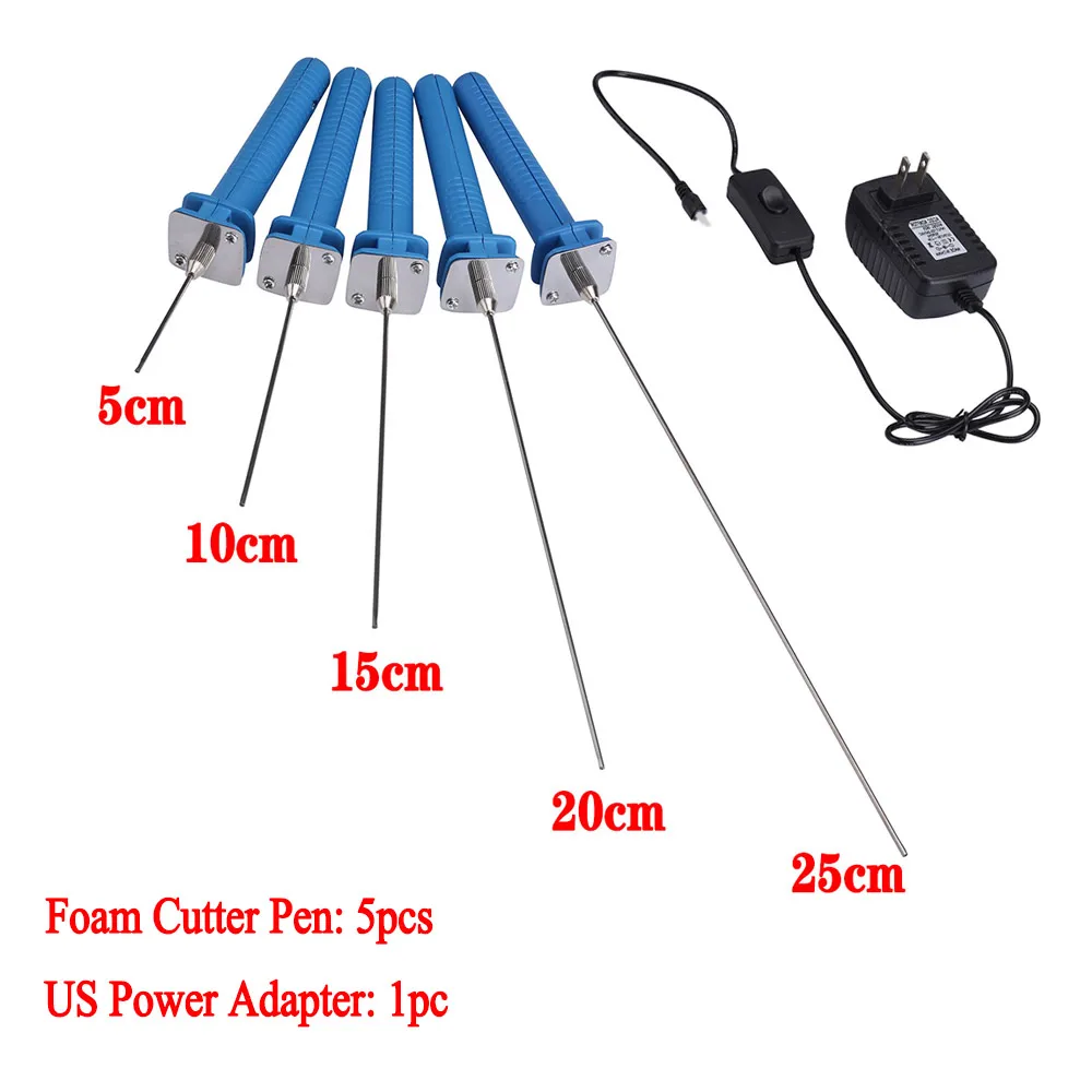 US plug 6 in 1 110 220 В 15 Вт профессиональный резак для пены Электрический нагрев ручка для KT пластины пенополистирола режущий долбежный Перфоратор DIY инструмент для резьбы - Цвет: US plug 6 in 1