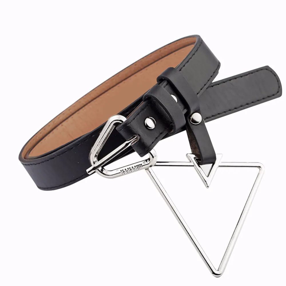 2017 женские качественные кожаные ремни для девочек модный ремень треугольное