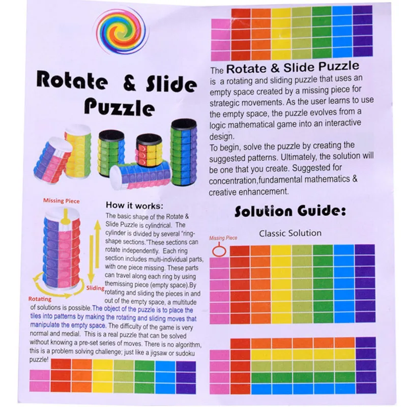 3D головоломка с поворотом слайдов декомпрессионная наконечником пальца