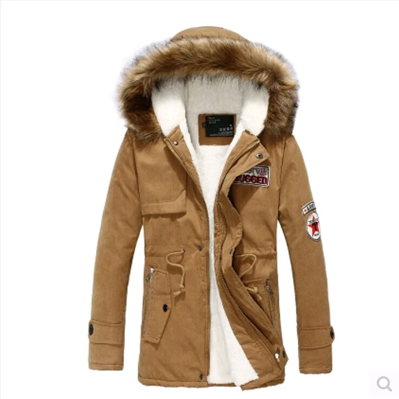 Мужская длинная куртка с капюшоном Вельветовая большого размера 2019|winter jacket men