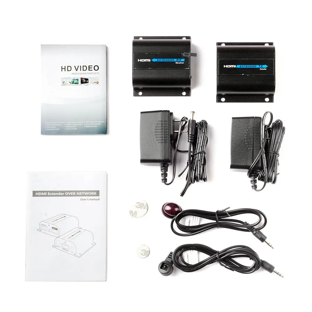 HDMI удлинитель LKV372Pro 1080P с разъемом CAT6 и ИК ретранслятором через Ethernet Cat5e/6 до 50